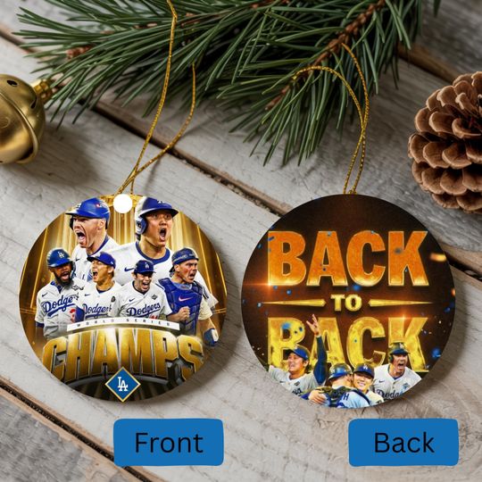 LA Dodgers 2025 World Series Champions Christmas Ornament, Los Angeles Dodgers World Series Champs, Xmas Keepsake Ornament