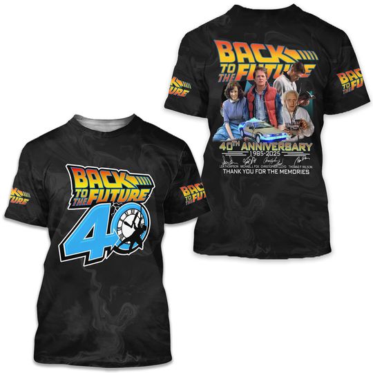 Back To The Future 40th Anniversary 1985-2025 Movie 3D T-Shirt