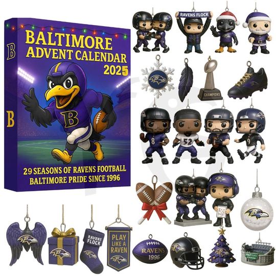 Baltimore Ravens 29th Anniversary 2D Acrylic Advent Calendar | Christmas Gift