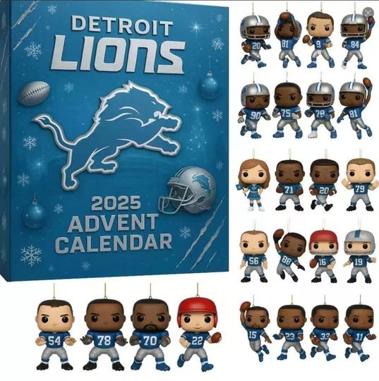 Detroit Lions 95th Anniversary Advent Calendar Christmas Countdown Calendars, Christmas Gift
