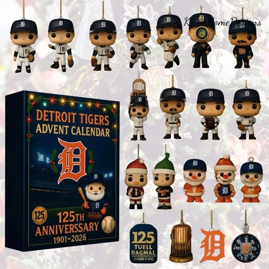 Discover Detroit Tigers Advent Calendar 2025 Baseball Fan Box, 125th Anniversary Edition