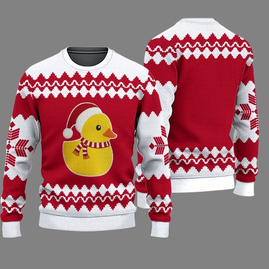 TIPSY ELVES RUBBER DUCKY UGLY CHRISTMAS SWEATER Men's Size Large NEW WITH TAGS!