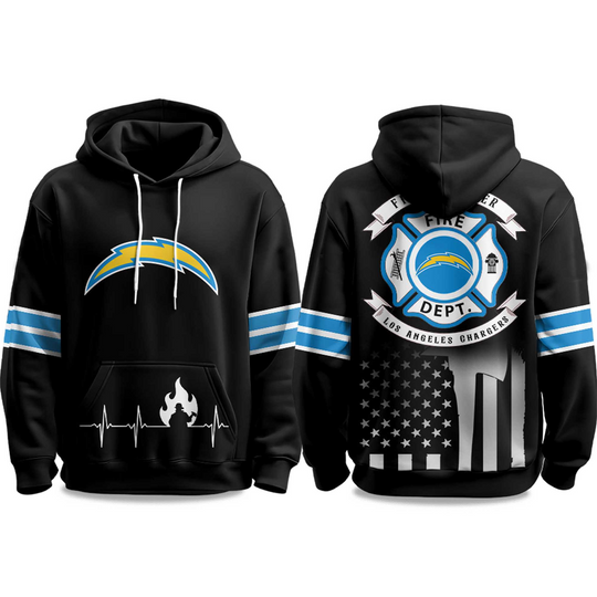Discover 2025 Chargers Firefighter Appreciation Day Hoodie