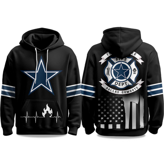 Discover 2025 Cowboys Firefighter Appreciation Day Hoodie