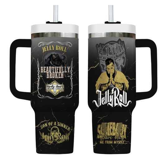 Jelly Roll 40oz Tumbler, Beautifully Broken Tour Tumbler, Jelly Roll Insulated Tumbler, Western Country Gift, Country Music Shirt