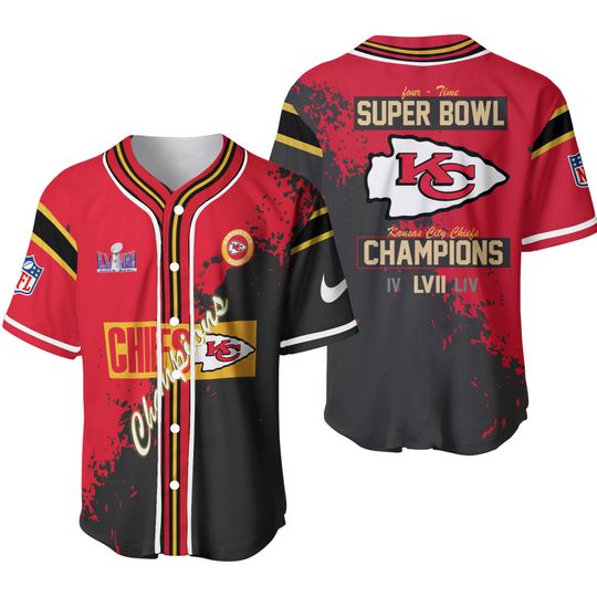 Kansas City Chiefs Baseball Jersey, Super Bowl Champions LVII Baseball Jersey