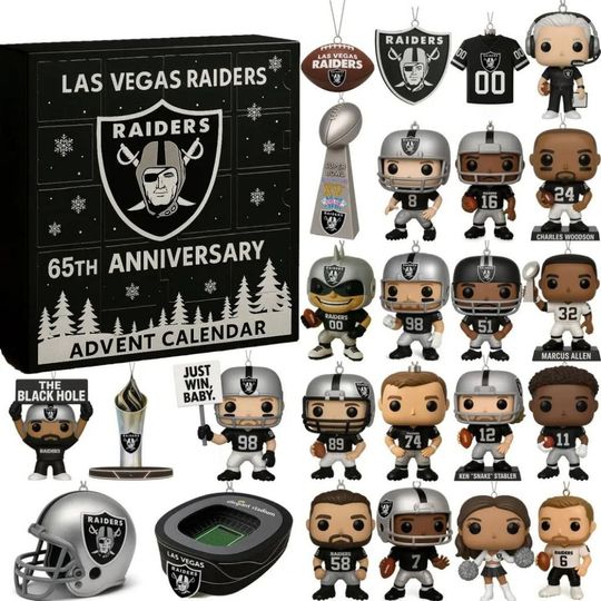 Las Vegas Raiders 65th Anniversary Advent Calendar Christmas Countdown Calendars, Christmas Gift