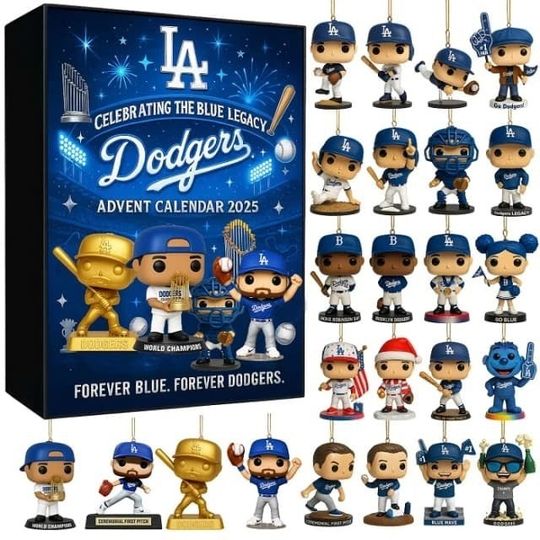 Los Angeles Dodgers Advent Calendar | 2D Acrylic Advent Calendar | Christmas Gift