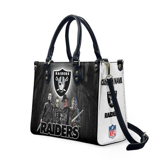 Personalized Vegas Raiders Leather Bag, Custom Leather Bag