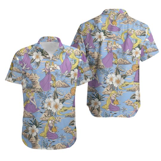 Princess Rapunzel Hawaiian Button Down Shirt