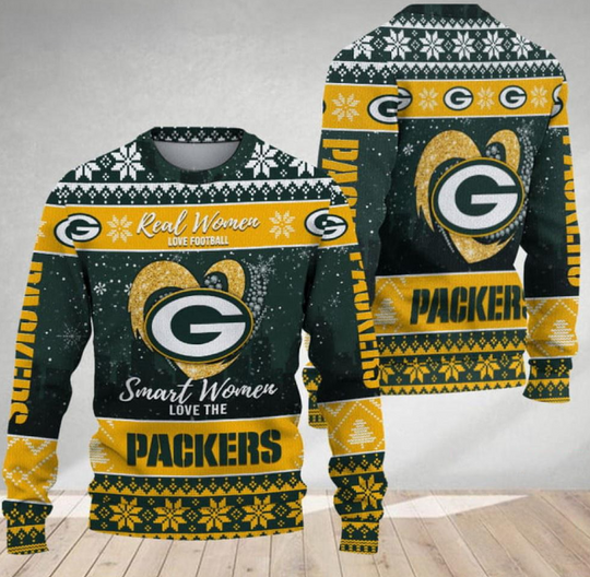 Green Bay Packers Real Women Love Football Ugly Christmas Sweater