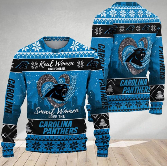 Carolina Panthers Real Women Love Football Ugly Christmas Sweater