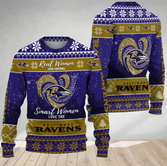 Baltimore Ravens Real Women Love Football Ugly Christmas Sweater