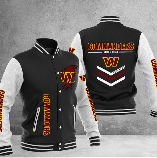 Washington Commanders Football Team Personalized Varsity Baseball Jacket