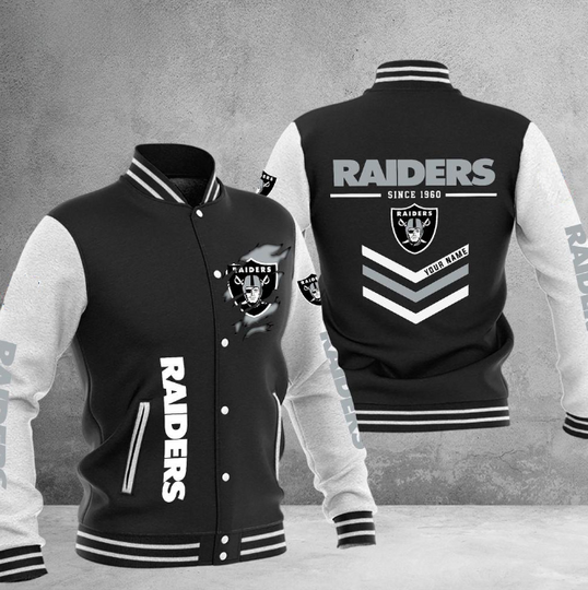 Las Vegas Raiders Football Team Personalized Varsity Baseball Jacket