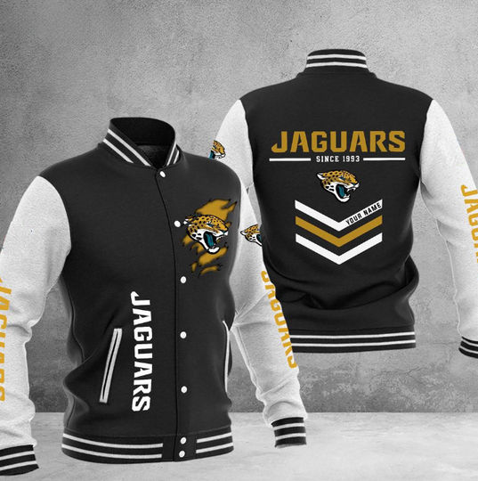 Jacksonville Jaguars Football Team Personalized Varsity Baseball Jacket