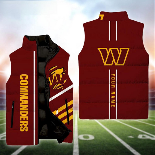 Washington Commanders Football New Season Personalized Sleeveless Puffer Jacket