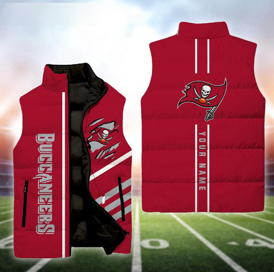 Tampa Bay Buccaneers Football New Season Personalized Sleeveless Puffer Jacket