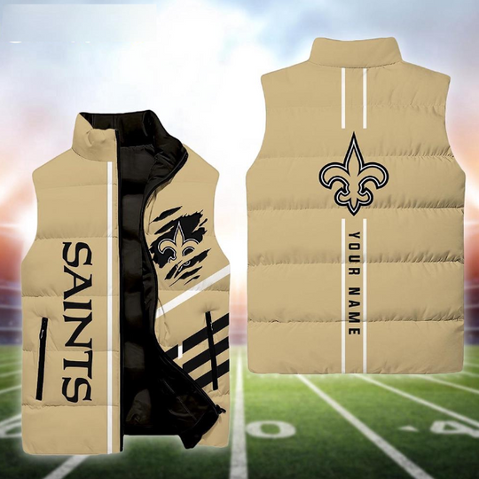 New Orleans Saints Football New Season Personalized Sleeveless Puffer Jacket