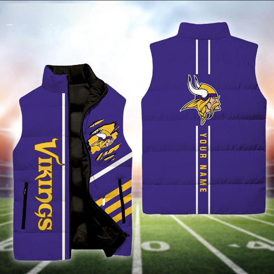 Minnesota Vikings Football New Season Personalized Sleeveless Puffer Jacket