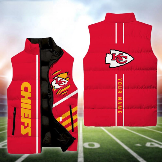 Kansas City Chiefs Football New Season Personalized Sleeveless Puffer Jacket