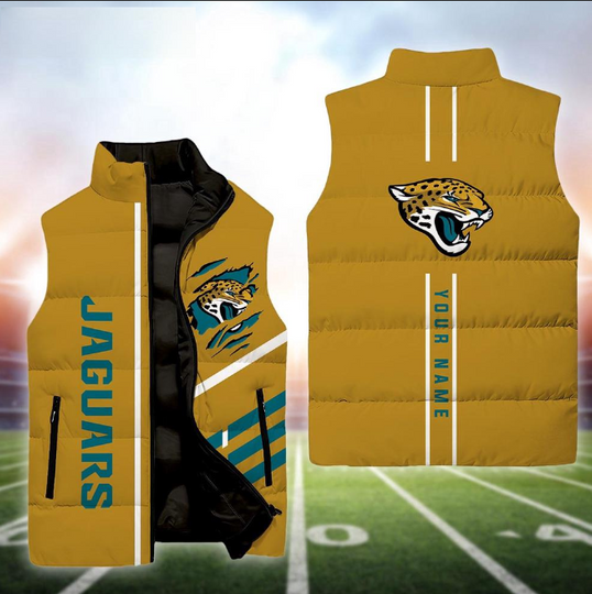 Jacksonville Jaguars Football New Season Personalized Sleeveless Puffer Jacket
