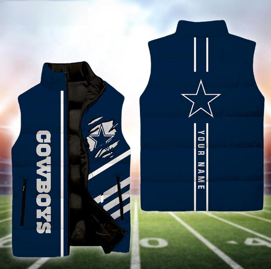 Dallas Cowboys Football New Season Personalized Sleeveless Puffer Jacket