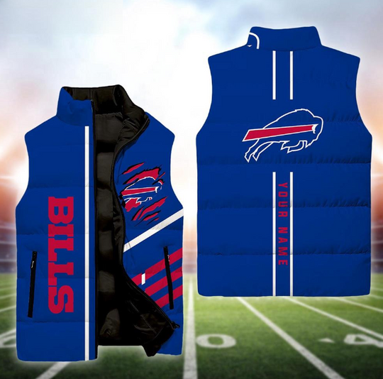 Buffalo Bills Football New Season  Personalized Sleeveless Puffer Jacket