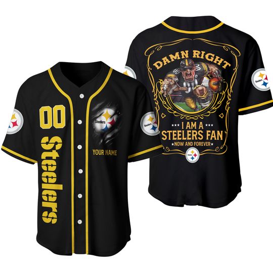 Steeler Baseball Jersey 3D All Sizes