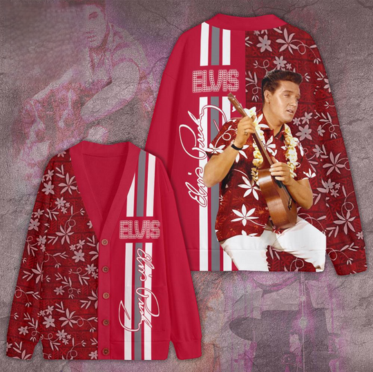 Elvis Presley With Guitar, Elvis Presley Red Cardigan