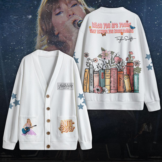 Taylorr Swifts Folklore, Taylorr Swifts Anti-Hero, Taylorr Swifts Unisex Cardigan