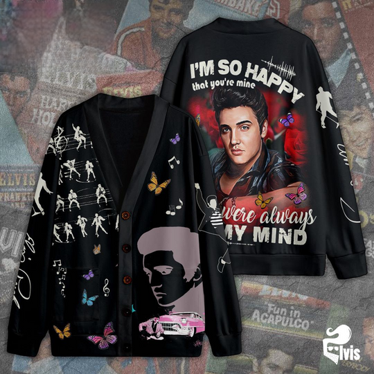 Elvis Presley I’m So Happy, Elvis Presley Black Cardigan