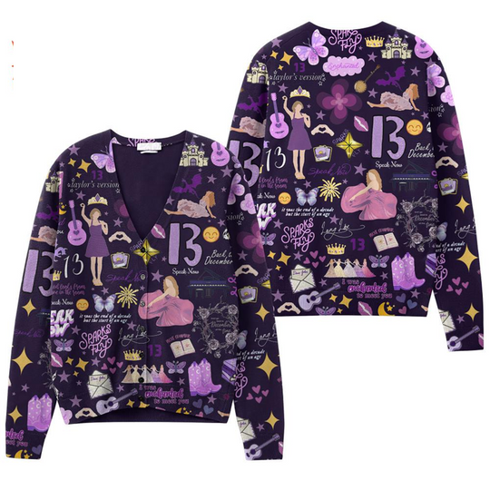Taylorr Swifts Stickers, Taylorr Swifts Purple Cardigan