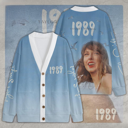 Taylorr Swifts Version 1989, Taylorr Swifts Blue Cardigan, Taylorr Swifts Unisex Cardigan