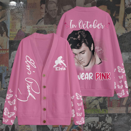 Elvis Presley In October Wear Cardigan Pink