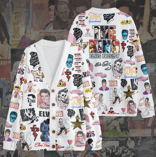Elvis Presley The King,Elvis Presley Stickers Cardigan