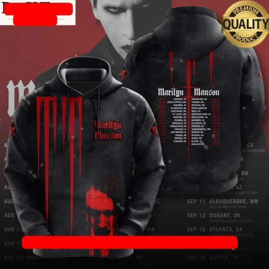 American rock musician Marilyn Manson 3D Hoodie