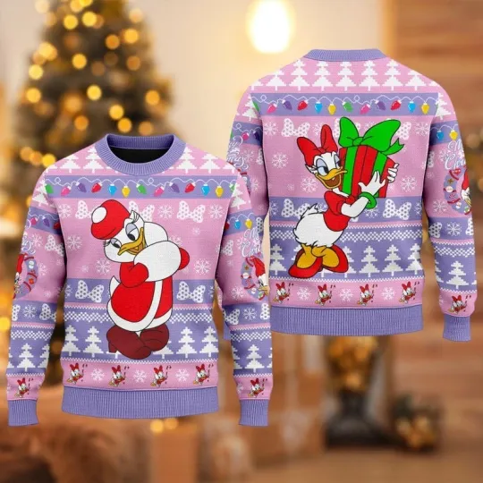 Discover Daisy Duck Ugly Christmas Sweater, Mickey Mouse Movie Xmas Sweatshirt, Daisy Duck Sweater