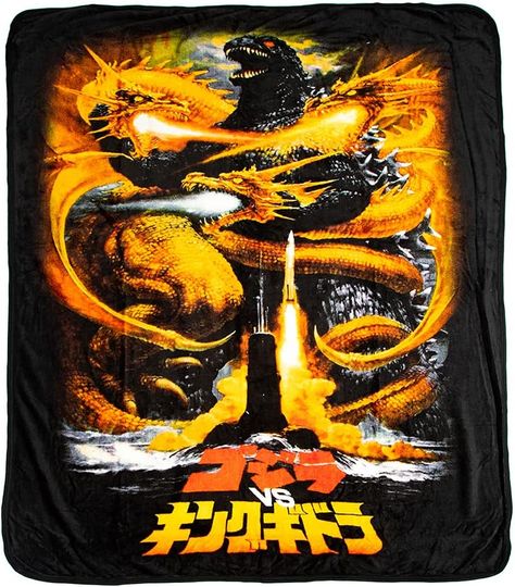 Bioworld god zilla Movie Poster Fleece Blanket