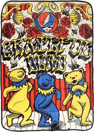 Grateful Dead Dancing Bear Show Super Soft and Cuddly Fleece Plush Fleece Blanket