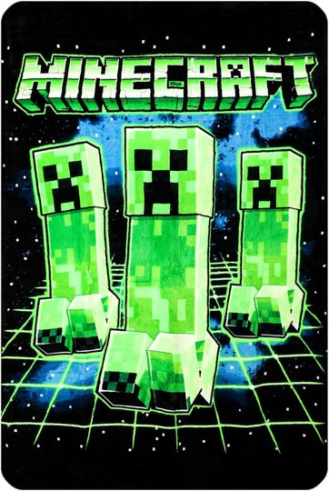 Digital Print Minecraft Creepers Fleece Blanket