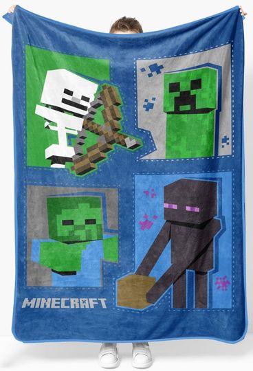 Jay Franco Minecraft Icons Fleece Blanket, Fade Resistant Super Soft Fleece