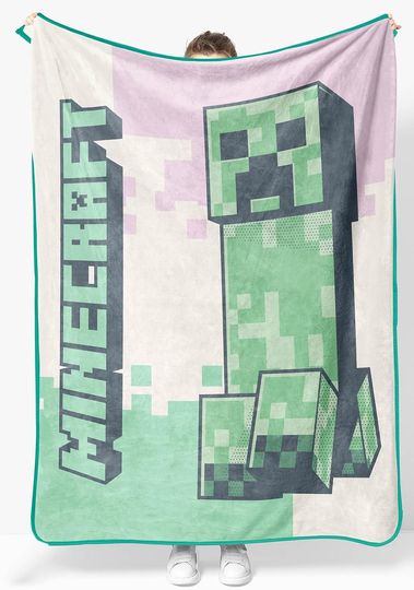 Jay Franco Minecraft Creeper Kids Plush Fleece Blanket