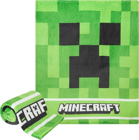 Minecraft Creeper Fleece Blanket for Kids Teens Room Decor Gifts for Kids