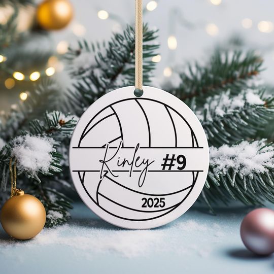 Discover Personalized Volleyball Christmas Ornament, Custom Volleyball Decor, Christmas 2025 Volleyball Ornament