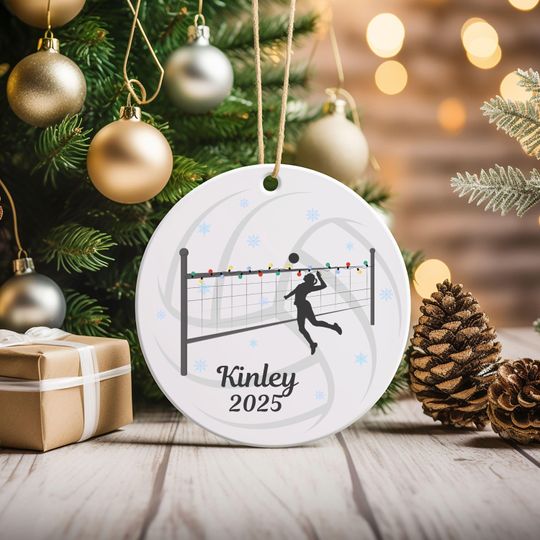 Discover Personalized Volleyball Christmas Ornament, Christmas 2025 Volleyball Ornament,Custom Gift for Volleyball Player