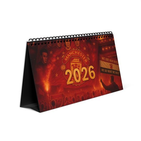 Discover Manchester United 2026 Desktop Calendar | Yearly Football Gift for Reds Fans | Immerse yourself in the atmosphere of football