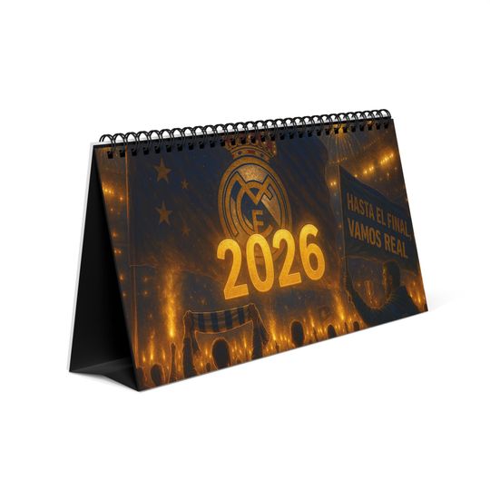 Discover Madrid 2026 Desktop Calendar | Football Gift for Football Fans | Immerse yourself in the atmosphere of football