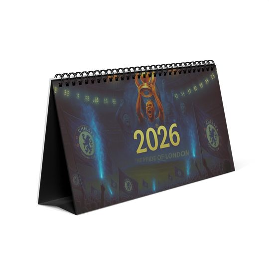 Discover Chelsea FC 2026 Desktop Calendar | Yearly Football Gift for Blues Fans | Immerse yourself in the atmosphere of football
