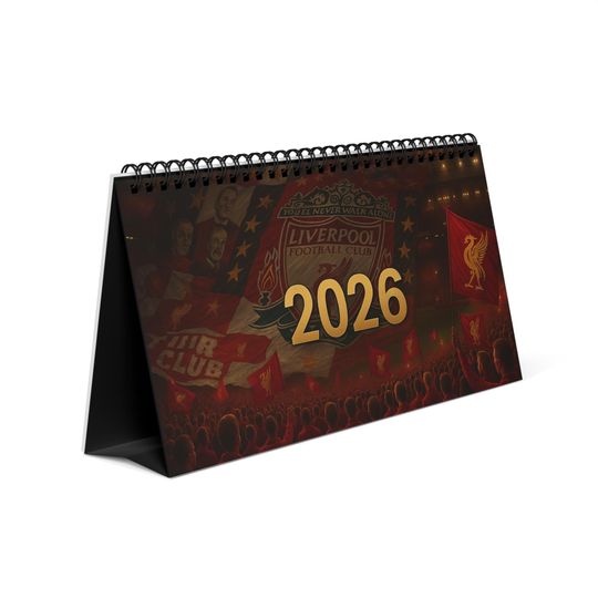 Discover Liverpool FC 2026 Desktop Calendar | Yearly Football Gift for Reds Fans | Immerse yourself in the atmosphere of football